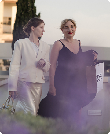 Guests arriving at an exclusive event